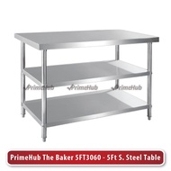 PrimeHub The Baker 5FT3060 - 5 Feet Stainless Steel Table (3 Layers)