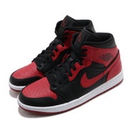 Nike 休閒鞋 Air Jordan 1代 Mid 男鞋 高筒 Bred 黑頭 8孔 黑 紅 554724074 554724-074