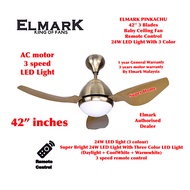 Elmark Avatar 42 inch ABS Blade AC motor Ceiling Fan with LED Light with Remote Control (3 blades) - AB