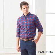 【NAUTICA】經典英倫格紋長袖襯衫(紅藍格)
