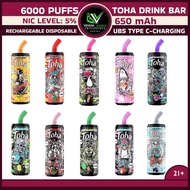 VAPE [POD DISPO] Toha Drink Bar 6K Puff Rechargeable Disposable