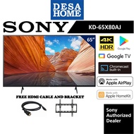 SONY KD65X80AJ 65" LED 4K UHD HDR SMART TV (GOOGLE TV) (FREE HDMI CABLE & BRACKET) KD65X80AJ / X80AJ