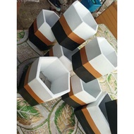 flowersஐ☒Classy Painted Cement pots