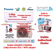 Daikin SMARTO R32 Premium Inverter Aircond FTKH50A &amp; RKU50F-3WMY-LF (WiFi) Daikin Smart Control 2.0hp Inverter Aircond (R32) Daikin SMARTO FTKH Series - 5 star Energy Saving