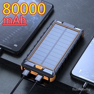 Solar Power Bank 80000mAh High Capacity Power Bank Portable Phone Fast Charger Travel Power Bank Suitable for Xiaomi/Sam