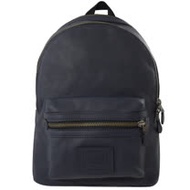 COACH 方塊壓印LOGO全牛皮雙層商務後背包.深藍 現