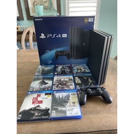 Sony PlayStation 4 Pro 1TB 4K Console Jet Black PS4 Pro + 8 Games (4 Unopened)