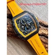 *Ready Stock*Original Expedition E6782 Tonneau Shape Sporty Style Silicone Rubber Chronograph Men’s Watch