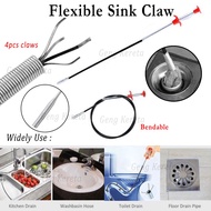 Sink Claw 60cm 90cm Toilet Kitchen Drain Claw Pipe Clog Hair Remover Alat Cuci Singki Tersumbat Saluran Paip Rambut