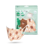 熊大 3D立體口罩-森林咖 L（袋裝5入）