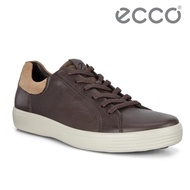 【ecco】SOFT 7 M 單色撞色設計輕便休閒鞋 男鞋(摩卡棕 47005452314)
