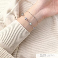 轉運珠月光石月光森林手?女 純銀韓版學生簡約個性森系清新手飾