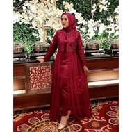 BUTIK BERKAH Setelan Kebaya Pesta brukat + Celana Set Baju Pesta kondangan Muslim modern brokat wisuda remaja muslimah wanita lebaran terbaru 2021 ihattelier ihsandy