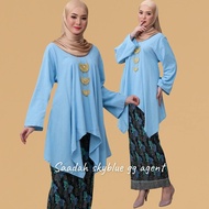 [Premium Linen!] Baju Kurung Moden Kebaya (Kain Terjatuh dan Terletak) in High Quality Linen with Batik Pleated Skirt - Raya 2021 (Juga sesuai untuk para Muslimah!)