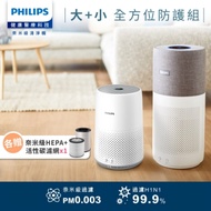 PHILIPS飛利浦 奈米級空氣清淨機 AC3033+AC0819 低分貝 小空間首選 超值2入組