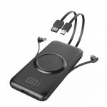 LORO 20000mAh 5合1 無線移動電源 | 無線充電寶 | 自帶數據線 - 黑色