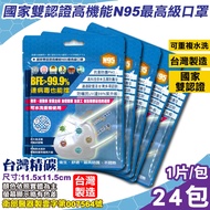 台灣精碳 N95醫用口罩 1入x24包 (國家認證 可水洗重複使用 台灣製)