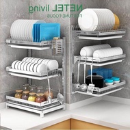 Tesco NETEL Rak Pinggan Kitchen Rack Stainless Steel 2/3 Tier Dish Rack Dish Drainer