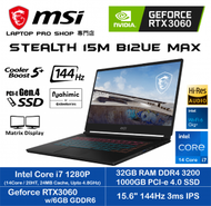 MSI - [1.8kg , i7 14核心] Stealth 15M B12UE Max ( i7-1280P/32GB RAM/1TB SSD/ RTX3060/15.6" 144Hz) 手提電腦