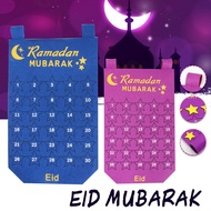 Eid Mubarak 30days Advent Calendar Hanging Felt Countdown Calendar For Kids Gift