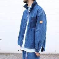 the north face purple label broken twill denim shirt jacket