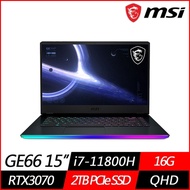MSI微星 GE66 Raider 11UG-241TW 15.6吋電競筆電(i7-11800H八核/RTX3070 8G獨顯/16G/2TB PCIe SSD/Win10)