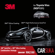 [3M Sedan Silver Package] 3M Autofilm Tint and 3M Silica Glass Coating for Toyota Vios (NSP151) , year 2019 - Present (Deposit Only)