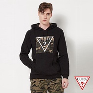 GUESS-男裝-迷彩LOGO長袖帽T-黑 原價3090