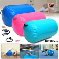 100x85CM Inflatable Gymnastics Mat Air Rolls Balance Training Roller Beam Gym - green