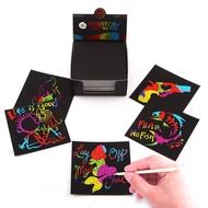 [SG Local Seller] 100PCS Magic Scratch Art | Kids Art &amp; Craft Toys | Art &amp; Craft Kits For Children