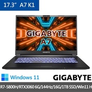 GIGABYTE 技嘉 A7 K1 17.3吋電競筆電 (R7-5800H/RTX3060 6G/144Hz/16G/1TB SSD/Win11 Home/FHD)