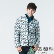 【ATUNAS 歐都納】男款時尚花漾羽絨外套(A-G1647M幾何/輕量/保暖/防風/修身)