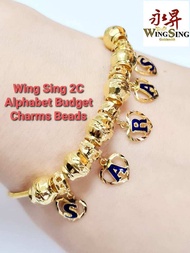 Wing Sing 916 Gold 2C Pandora Alphabet Charm Beads Pendant / Loket Huruf PDR A to Z Emas 916