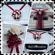 MAWAR MERAH Red Rose Wedding Car Decoration Wedding Car Decoration