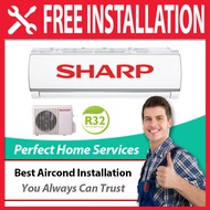 Sharp New R32 1HP / 1.5HP / 2HP Aircond Self Cleaning and Energy Saving (AHA9XCD) 1.0HP Air Conditioner FOC Professional Aircond Installation in Covered Area