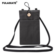 FULAIKATE 6.9 "กระเป๋าโทรศัพท์ทั่วไป,กระเป๋าผ้าลินินลายตารางคู่กระเป๋าเก็บของกระเป๋าสะพายไหล่สายคล้องพกพาสำหรับ iPhone 12 Pro