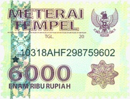 Materai Tempel 6000 Original Pos Indonesia