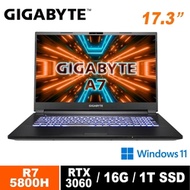 技嘉 GIGABYTE A7 K1-BTW1150SB 17.3吋筆電 (R7-5800H/RTX 3060/16G/1TB SSD/Win 11/144Hz)
