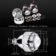 1Pc 2.5 Inch Mini HID Bi-Xenon Projector Len Sliver Black Shroud H7 H4 Adapter Lamp For Retrofit Car Headlight Use H1 Xenon Bulb