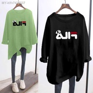 FILA t shirt Lengan Panjang muslimah Baju perempuan murah Saiz Besar Jenis Women's Plus Size Long Sleeve Blouse Clothes