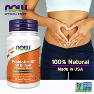 NOW FOODS Supplements, Probiotic-10™, 50 Billion, with 10 Probiotic Strains, Strain Verified, 50 Veg Capsules PB
