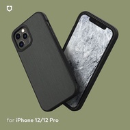 RhinoShield 犀牛盾 iPhone 12 mini/12/12 Pro/12 Pro Max Solidsuit 防摔背蓋手機保護殼 - 髮絲紋-黑12/12 Pro(6.1吋)