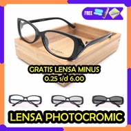 (GRATIS LENSA MINUS) kacamata minus wanita Frame kacamata minus Bvlgari 4001 kacamata photocromic wanita