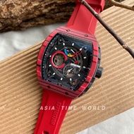 [Original] Expedition E6782MARIPBARE Automatic Power Reserve Men's Watch with Titanium Case / Carbon Bezel Ring and Red FKM Rubber Strap Official Warranty