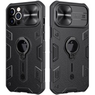 สำหรับ Iphone 12 Pro Max Case สำหรับ Iphone 12 Mini Case พร้อมขาตั้งแหวนเคสป้องกันกล้องสไลด์ Cover