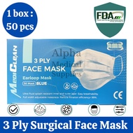 Mediclean Surgical Face Mask (1 box) (FDA Approved) Surgical masks fda approved