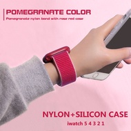 สายรัด + เคสไนลอนห่วงกีฬาสำหรับApple Watch,อะไหล่สายรัดข้อมือสำหรับApple Watchซีรีย์5 4 44มม. 40มม. สำหรับI Watchซีรีส์4/3/2/1 42มม. 38มม.