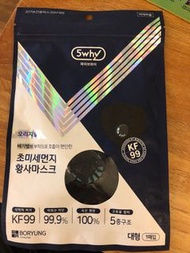 韓國KF99 附氣閥 口罩黑色 防哂UV99.9%