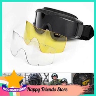 [Happy Friends] Military Airsoft Tactical Goggles Shooting Glasses Motorcycle Windproof Wargame Goggles (J1460-6)