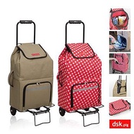日本DSK.PIG 新一代保冷折疊購物車福利品 棕、紅2色選